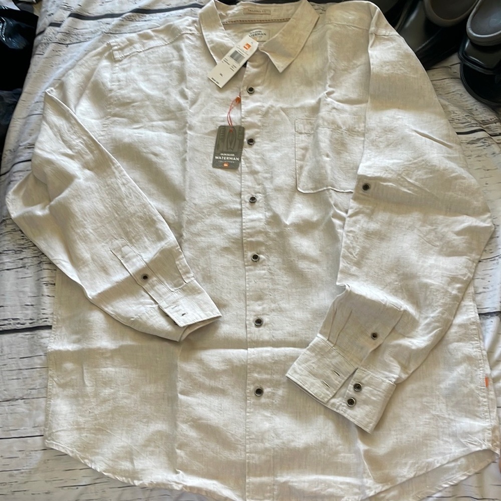 Quicksilver Waterman long sleeve button down, sz XXL NWT